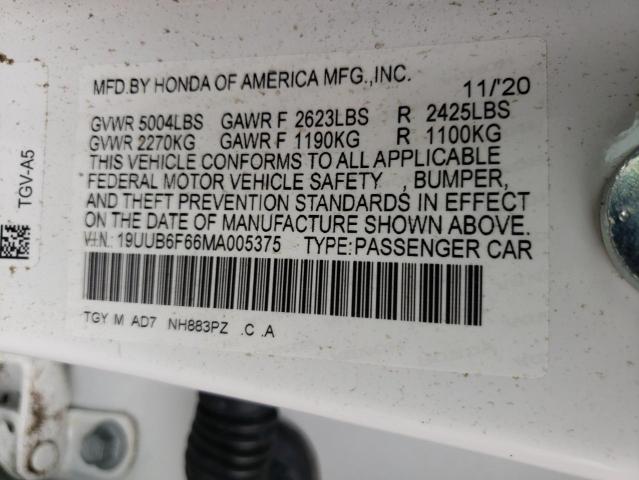 2021 ACURA TLX ADVANC 19UUB6F66MA005375