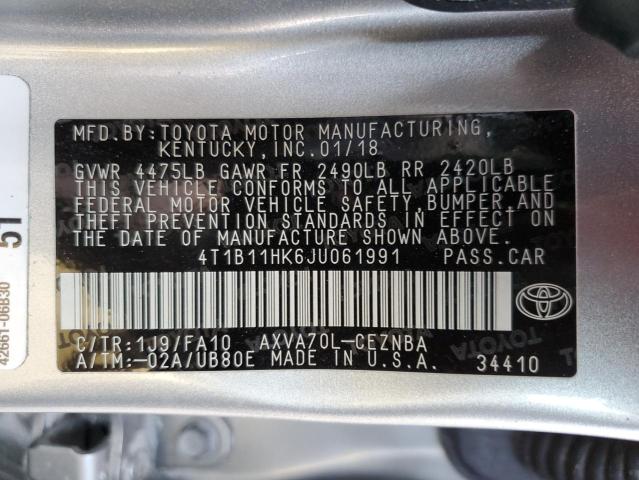 2018 TOYOTA CAMRY L - 4T1B11HK6JU061991