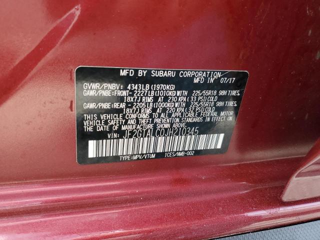 JF2GTALC0JH210345 Subaru Crosstrek Limited