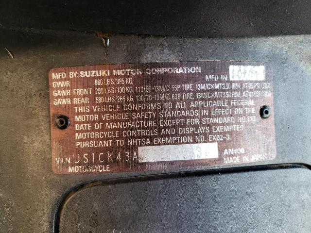 2005 SUZUKI AN400 K3 JS1CK43A852100338