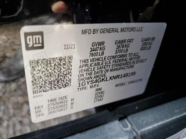 2022 CADILLAC ESCALADE S - 1GYS4GKLXNR149199