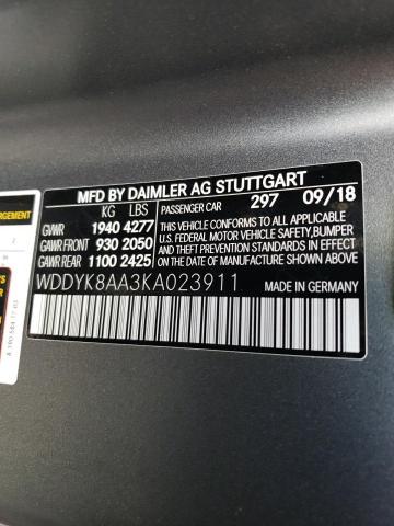 2019 MERCEDES-BENZ AMG GT C - WDDYK8AA3KA023911