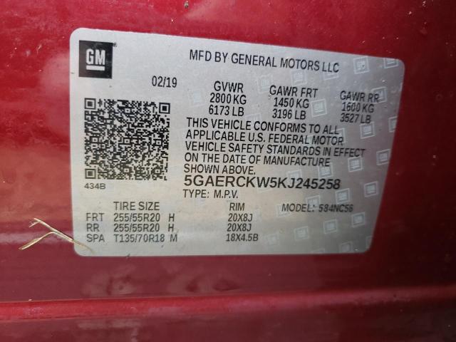 2019 BUICK ENCLAVE PR - 5GAERCKW5KJ245258