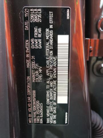 2022 VOLVO XC60 B5 MO YV4L12DKXN1976898