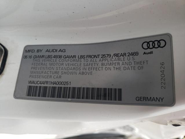 2017 AUDI S5 WAUC4AFR1HA000251