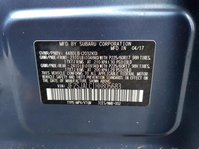 2017 SUBARU FORESTER 2 - JF2SJALC1HH805683