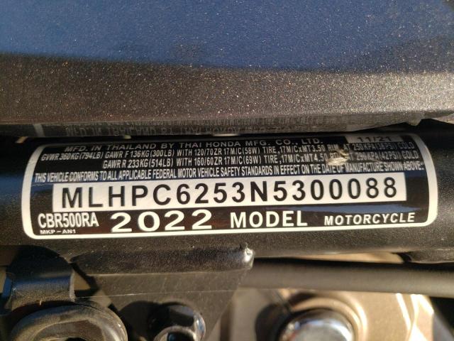 2022 HONDA CBR500 RA MLHPC6253N5300088