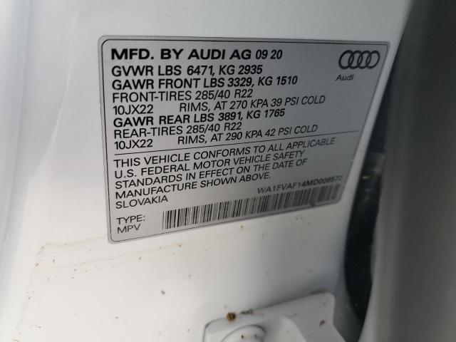 2021 AUDI Q8 PRESTIG WA1FVAF14MD006572