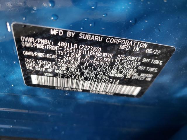 2022 SUBARU FORESTER W JF2SKAMC7NH489214