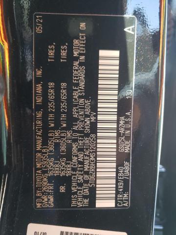 2021 TOYOTA HYLANDER 5TDGZRBH3MS120258