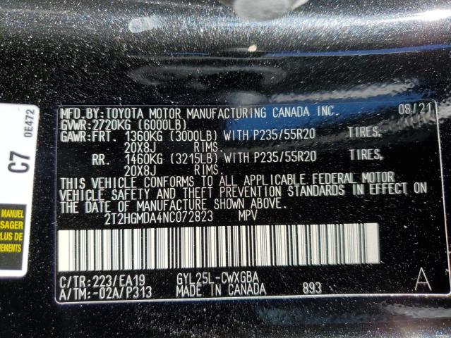 2022 LEXUS RX 450H 2T2HGMDA4NC072823