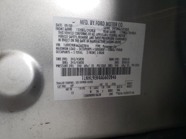 1LNHL9ER4AG602846 Lincoln MKS