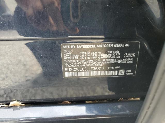 2020 BMW X7 M50I 5UXCX6C03LLE35817