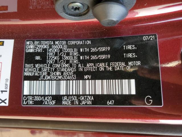 2021 LEXUS GX 460 LUX JTJGM7BX2M5304653