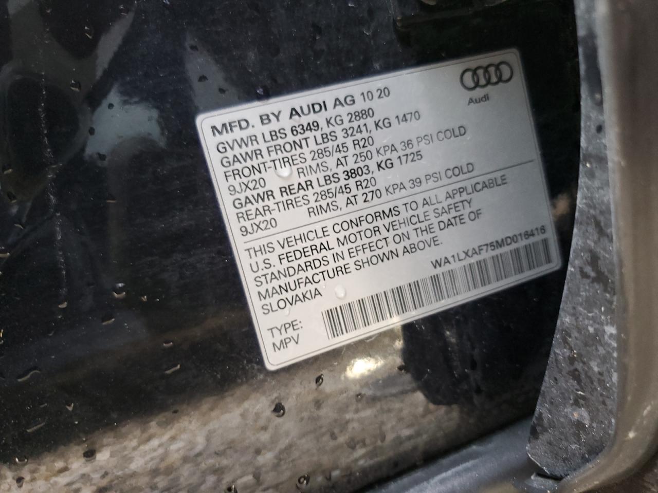 Audi Q7 Premium  2021 WA1LXAF75MD016416 photo 10