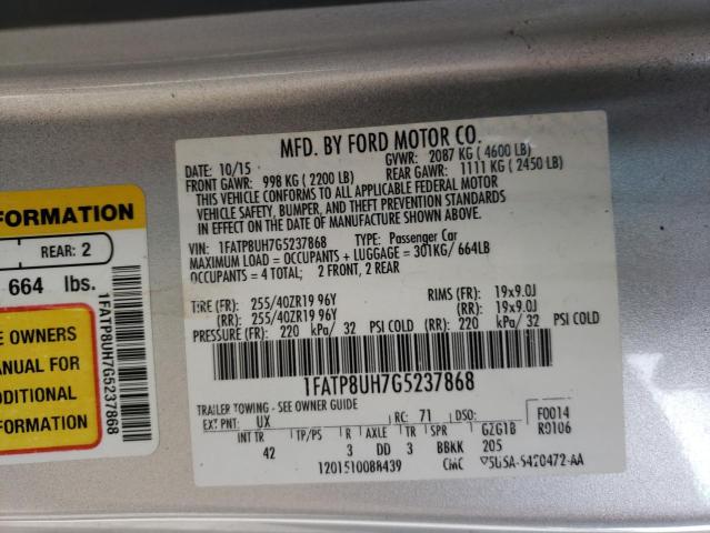 2016 FORD MUSTANG - 1FATP8UH7G5237868