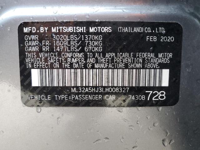 2020 MITSUBISHI MIRAGE LE ML32A5HJ3LH008327