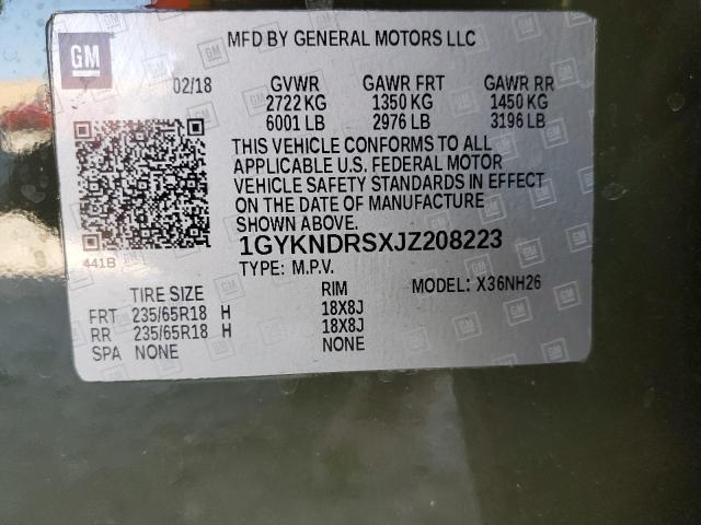2018 CADILLAC XT5 LUXURY - 1GYKNDRSXJZ208223