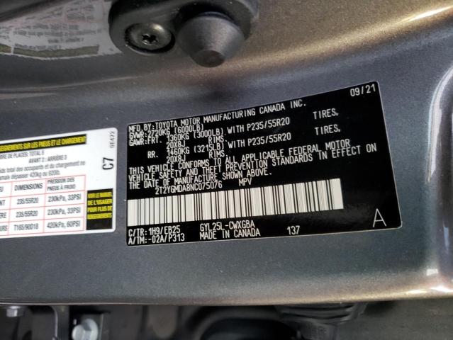 2022 LEXUS RX 450H F- 2T2YGMDA8NC075076