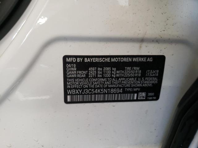 2019 BMW X2 SDRIVE2 WBXYJ3C54K5N18694