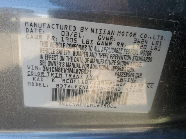 2021 NISSAN VERSA SV - 3N1CN8EV1ML875021