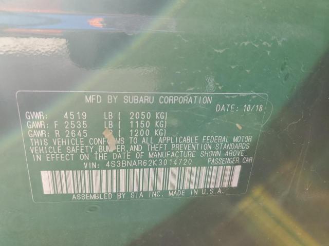 2019 SUBARU LEGACY SPO 4S3BNAR62K3014720