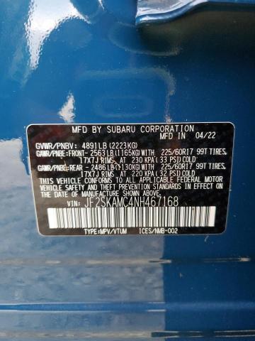 2022 SUBARU FORESTER W JF2SKAMC4NH467168