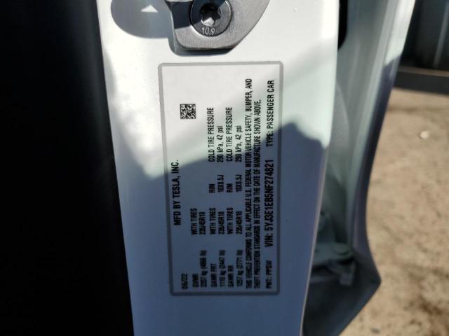 5YJ3E1EB5NF274821 Tesla MODEL 3