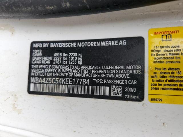 2019 BMW 440I WBA4Z5C54KEE17784