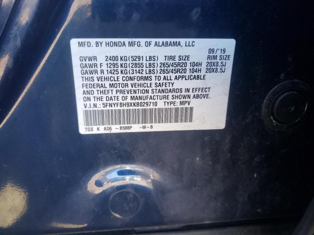 2019 HONDA PASSPORT T 5FNYF8H9XKB029710