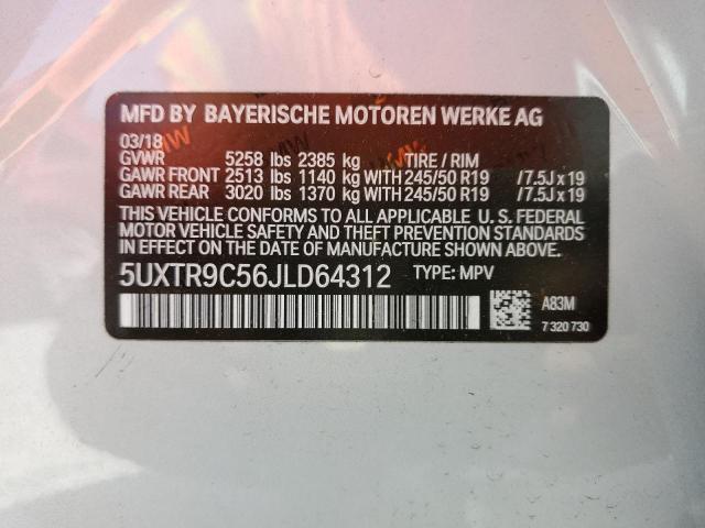 2018 BMW X3 3.0 5UXTR9C56JLD64312
