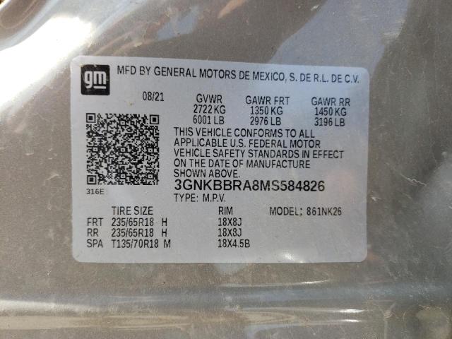 2021 CHEVROLET BLAZER 1LT 3GNKBBRA8MS584826