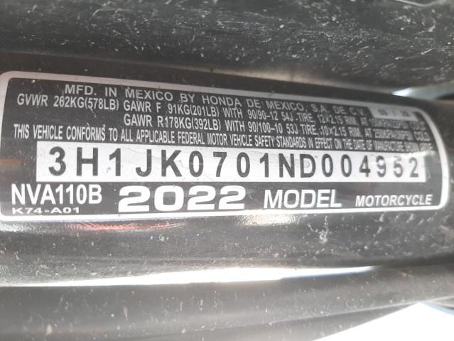 2022 HONDA NVA110 B 3H1JK0701ND004952