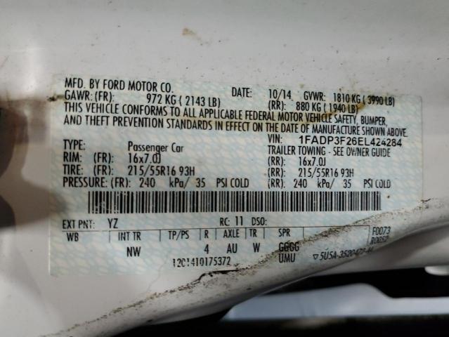 1FADP3F26EL424284 2014 FORD FOCUS, photo no. 10