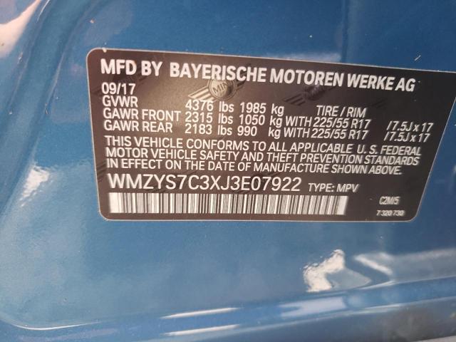 2018 MINI COUNTRYMAN WMZYS7C3XJ3E07922