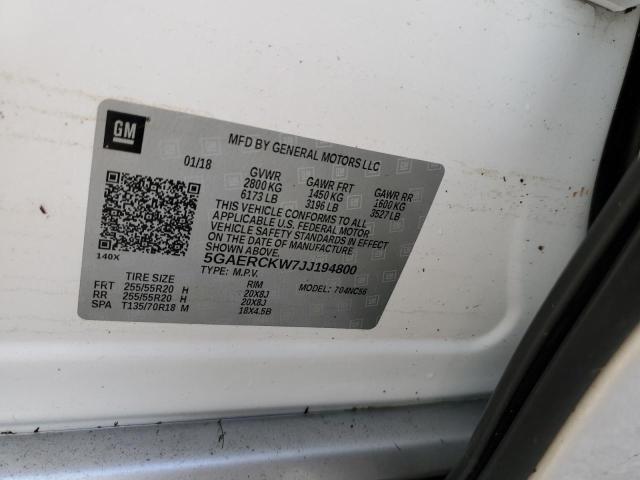 2018 BUICK ENCLAVE PR 5GAERCKW7JJ194800