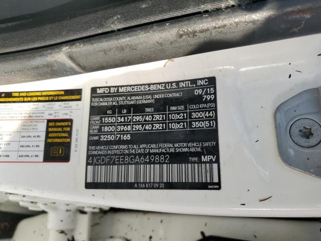 2016 MERCEDES-BENZ GL 63 AMG 4JGDF7EE8GA649882