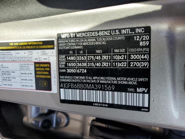 2021 MERCEDES-BENZ GLE AMG 53 4JGFB6BB0MA391569