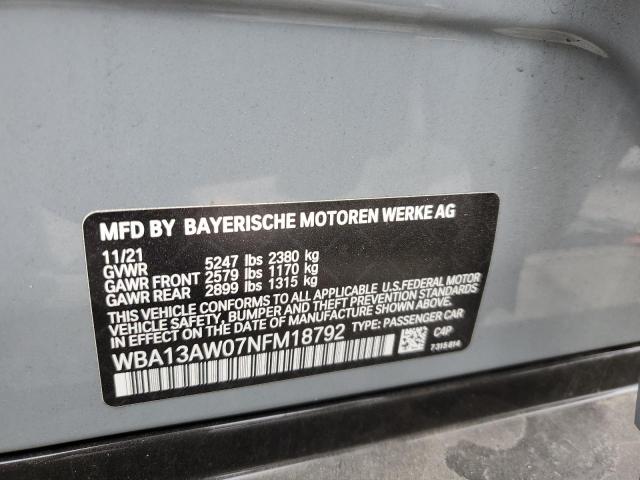 2022 BMW M440XI GRA WBA13AW07NFM18792