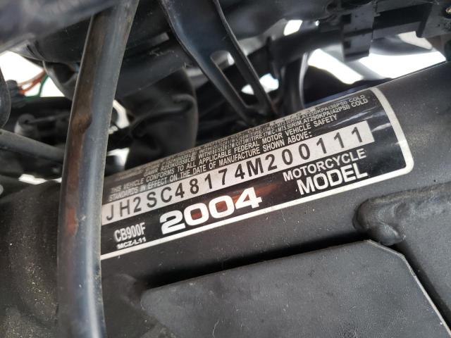2004 HONDA CB900 F JH2SC48174M200111