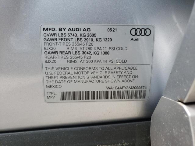 2021 AUDI SQ5 PRESTI WA1C4AFY3M2099874
