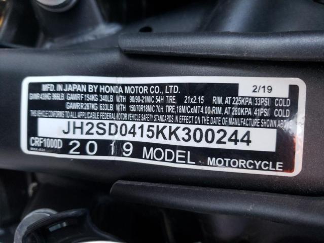 2019 HONDA CRF1000 D JH2SD0415KK300244