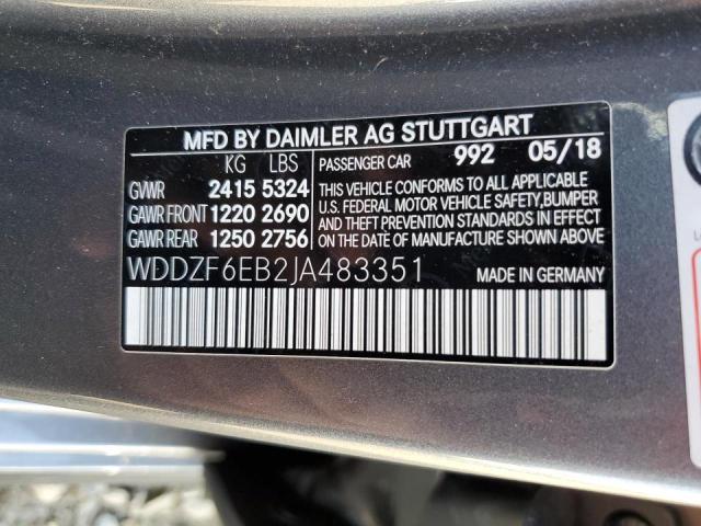 2018 MERCEDES-BENZ E 43 4MATI WDDZF6EB2JA483351