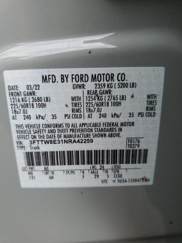 2022 FORD MAVERICK X 3FTTW8E31NRA42259