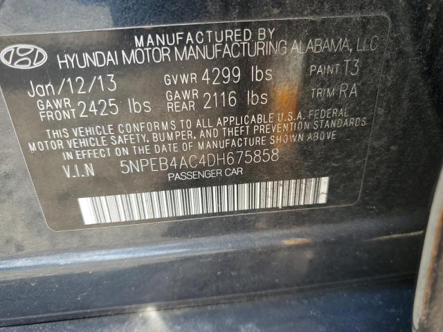 VIN 5NPEB4AC4DH675858 2013 HYUNDAI SONATA no.10