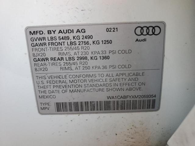 2021 AUDI Q5 PRESTIG - WA1CABFYXM2059354
