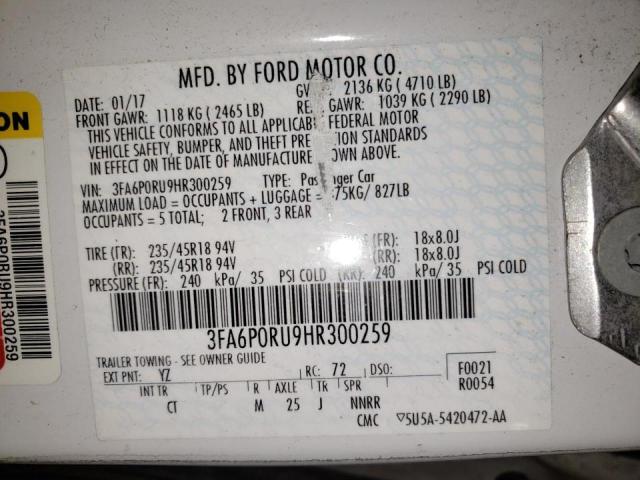2017 FORD FUSION TIT - 3FA6P0RU9HR300259