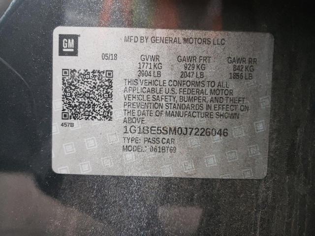 2018 CHEVROLET CRUZE LT - 1G1BE5SM0J7226046