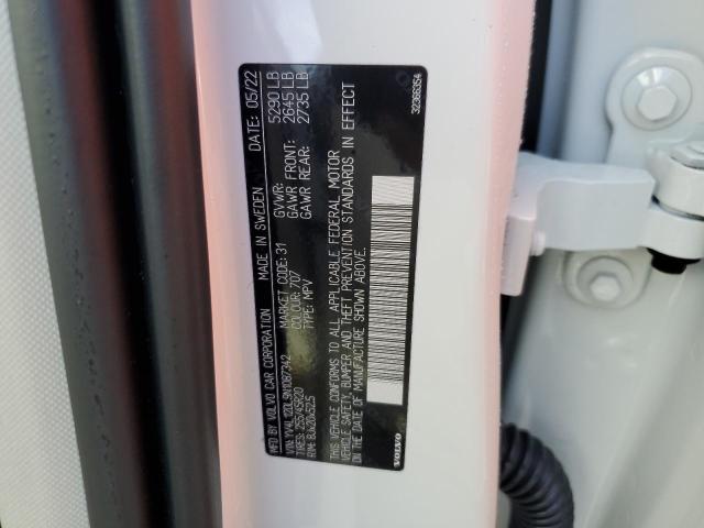 2022 VOLVO XC60 B5 IN YV4L12DL9N1087342