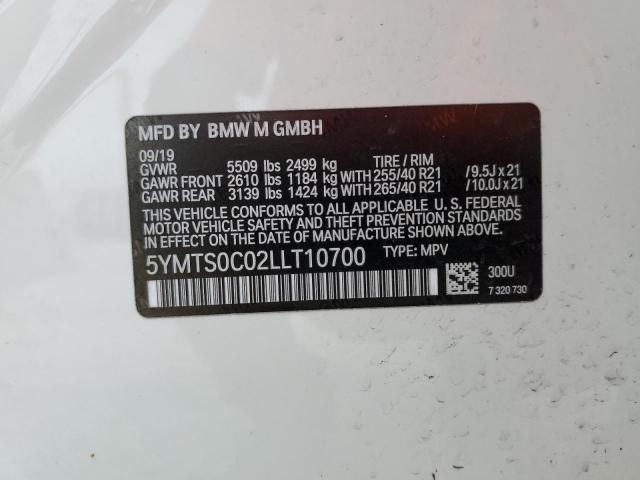 2020 BMW X3 M COMPE 5YMTS0C02LLT10700